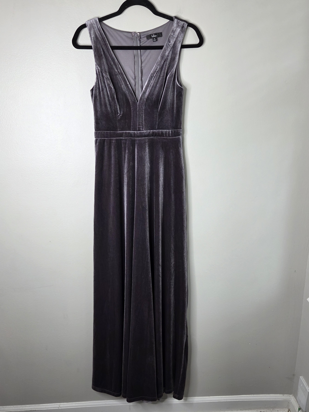 Lulu's Dusty Purple Velvet Maxi Dress
